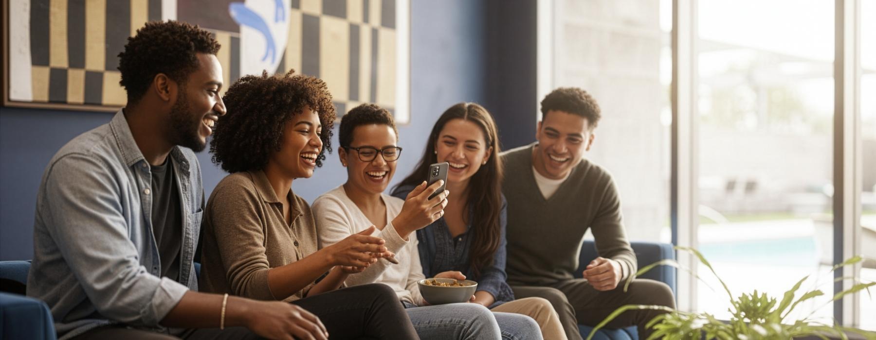 a group of people sitting in a room