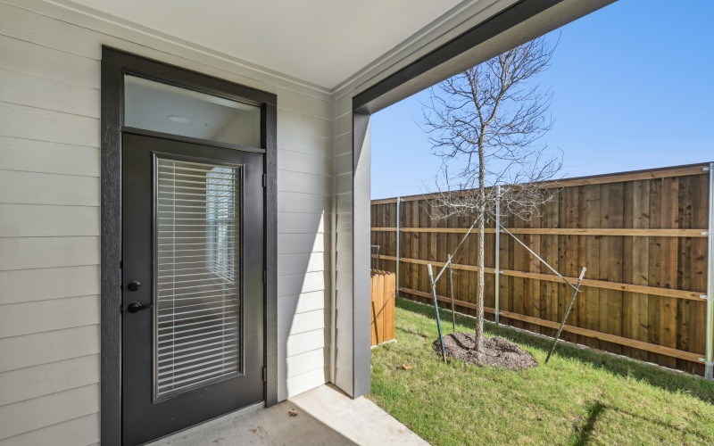 apartments with balconies, porches with private yards*